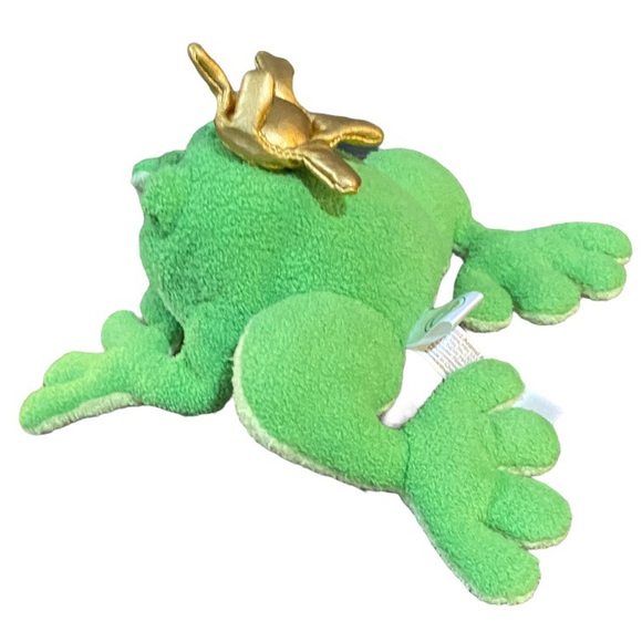 ANIMAL ADVENTURE 7” GOLD CROWN FROG PRINCE PLUSH - Picture 2 of 4